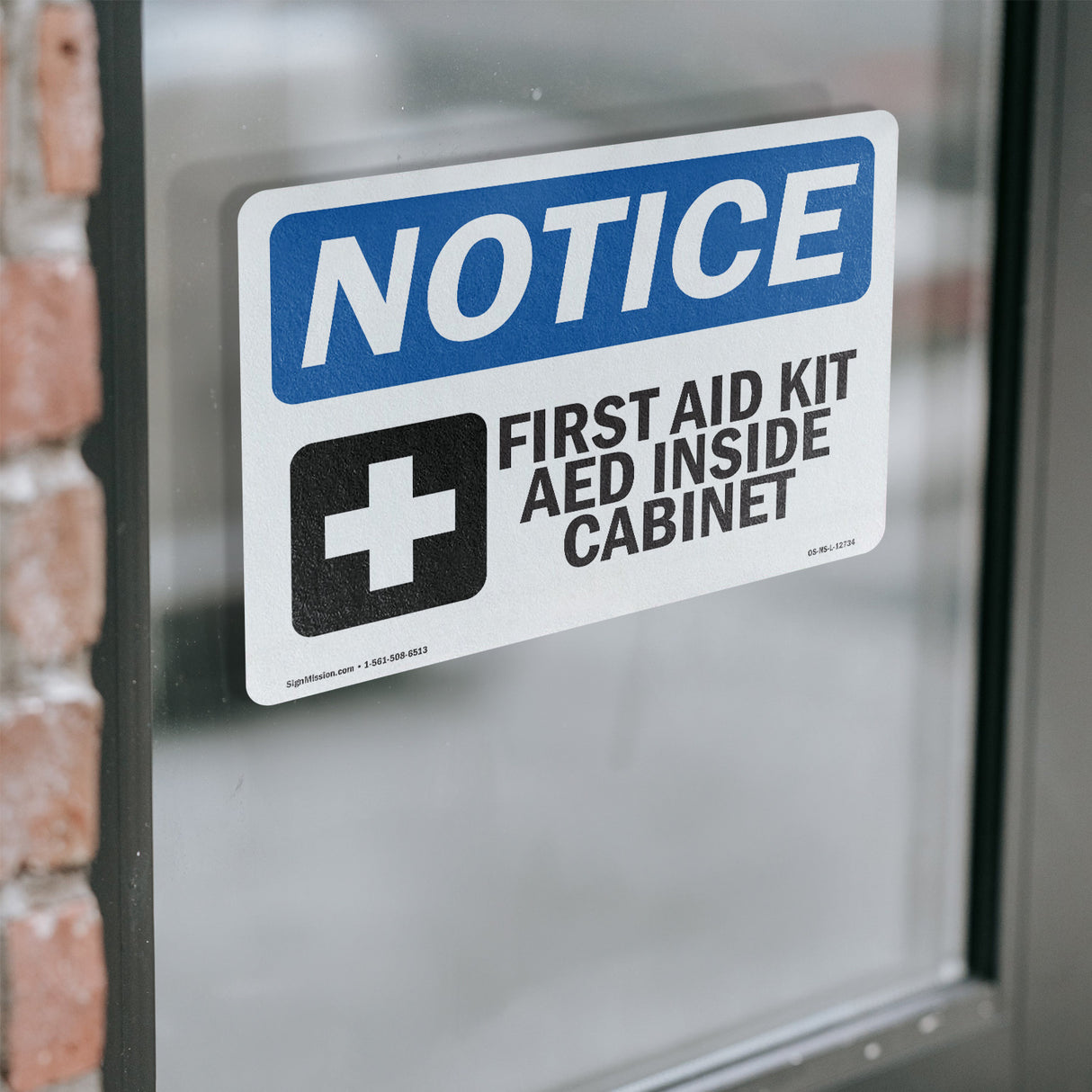First Aid Kit AED Inside Cabinet