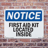 First Aid Kit Located Inside Sign