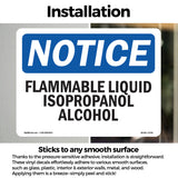 Flammable Liquid Isopropanol Alcohol Sign