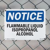 Flammable Liquid Isopropanol Alcohol Sign