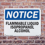 Flammable Liquid Isopropanol Alcohol Sign