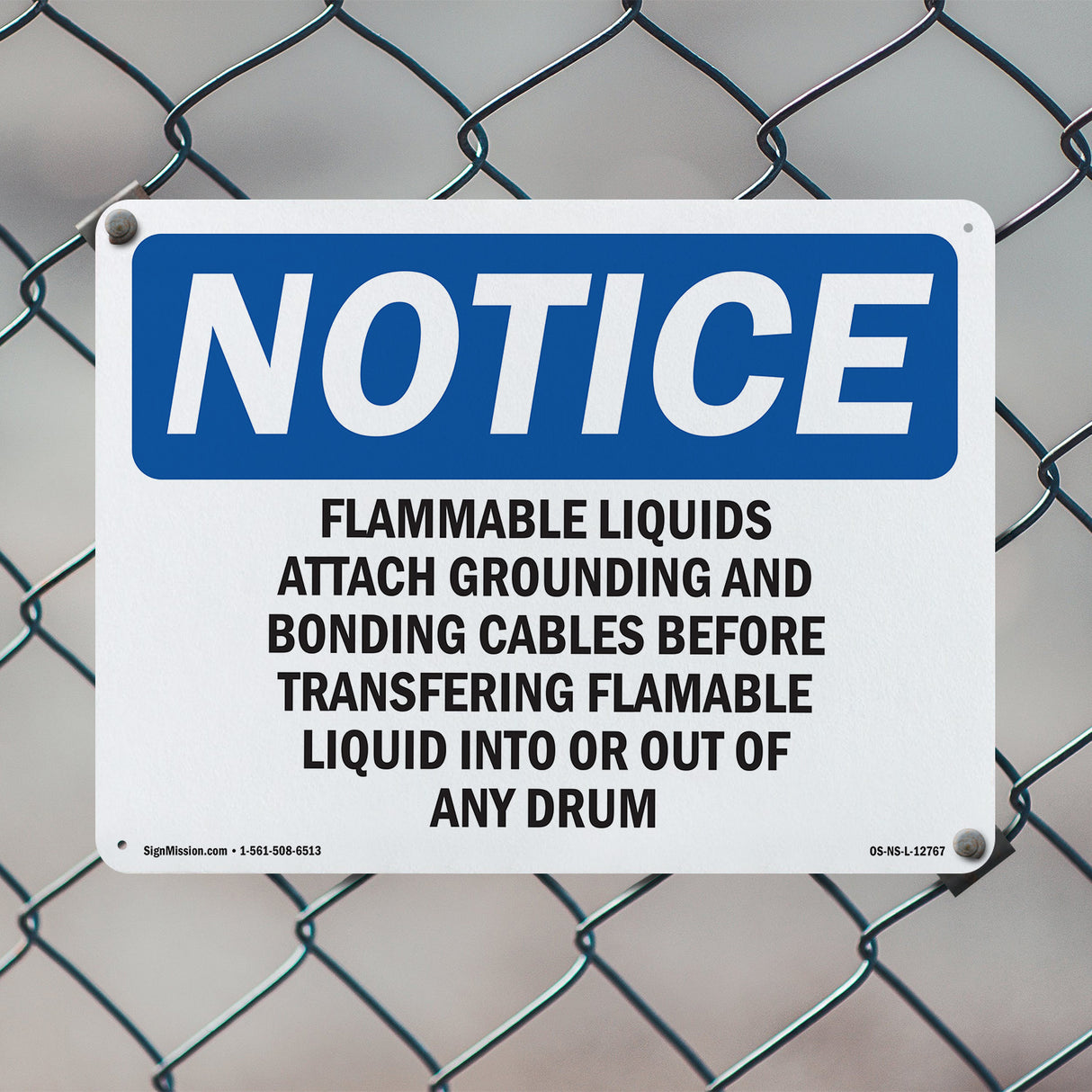 Flammable Liquids Attach Grounding And Bonding Sign