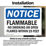 Flammable No Smoking Or Open Flames Sign