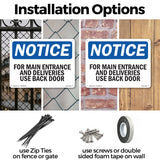 For Main Entrance And Deliveries,