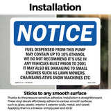 Fuel Dispensed From This Pump May Contain Sign