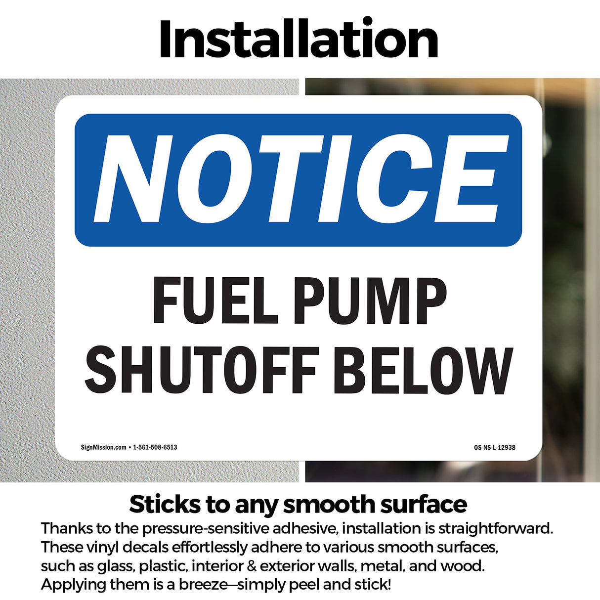 Fuel Pump Shutoff Below Sign