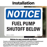 Fuel Pump Shutoff Below Sign