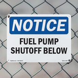 Fuel Pump Shutoff Below Sign