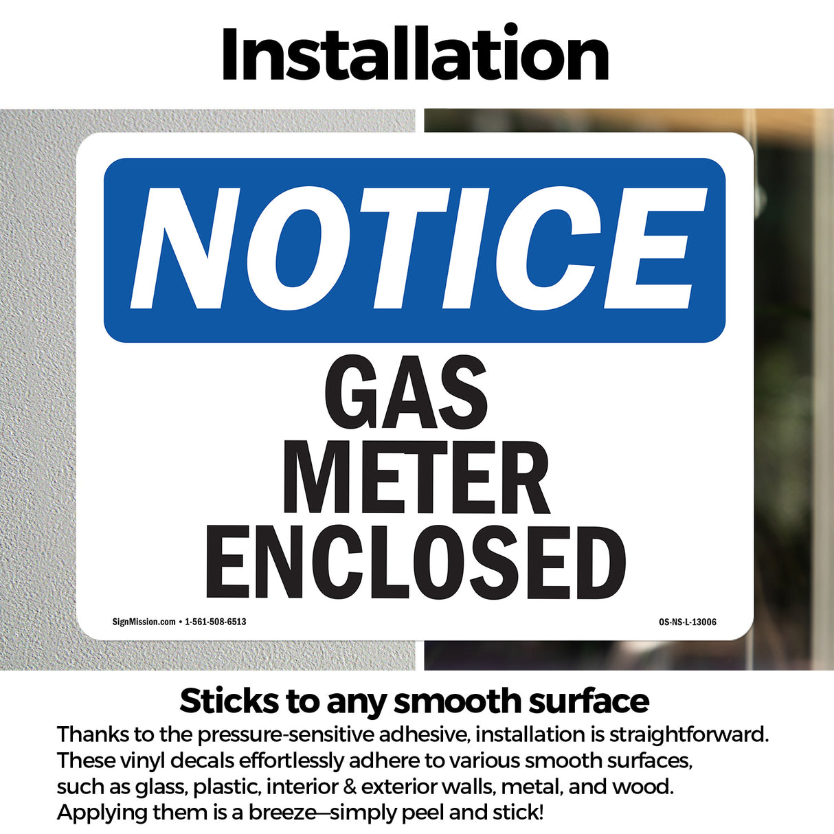 Gas Meter Enclosed Sign
