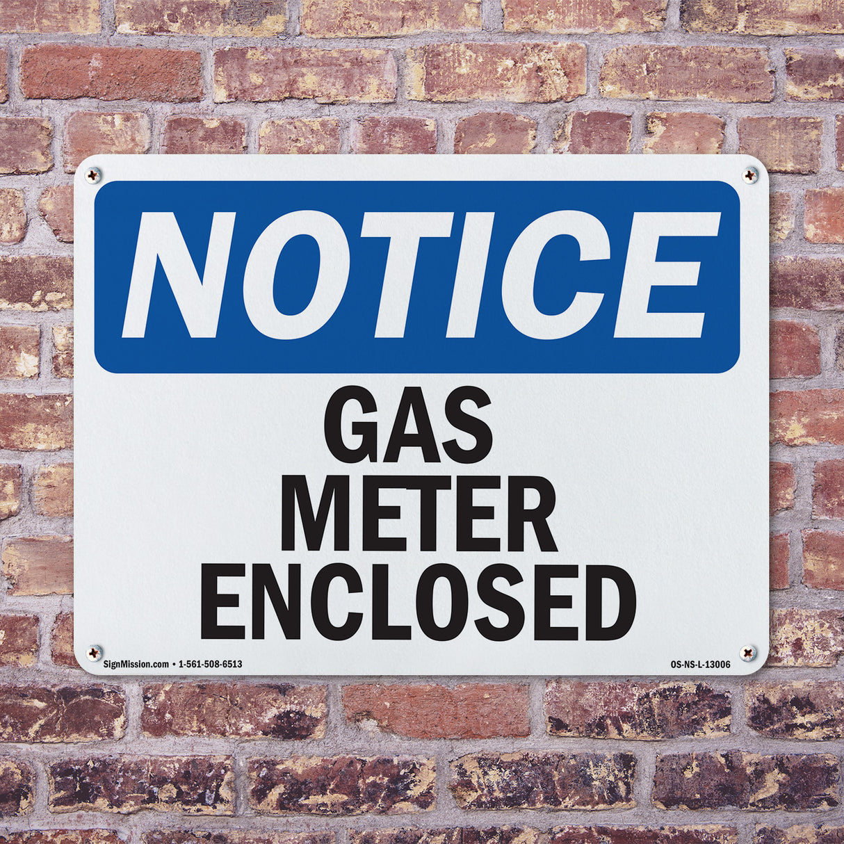 Gas Meter Enclosed Sign