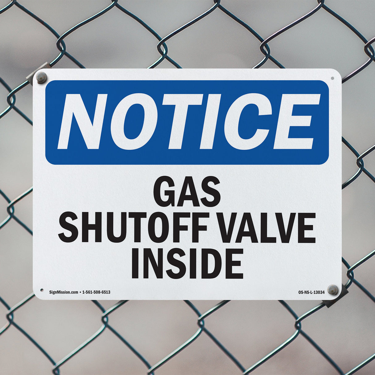 Gas Shutoff Valve Inside Sign