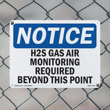 H2S Gas Air Monitoring Required Beyond This Point
