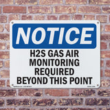 H2S Gas Air Monitoring Required Beyond This Point