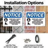 Hard Hat, Safety Glasses And