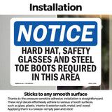 Hard Hat, Safety Glasses And Steel