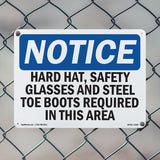 Hard Hat, Safety Glasses And Steel