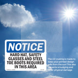 Hard Hat, Safety Glasses And Steel