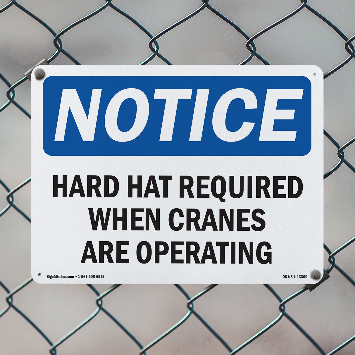 Hard Hats Required When Cranes Are Operating