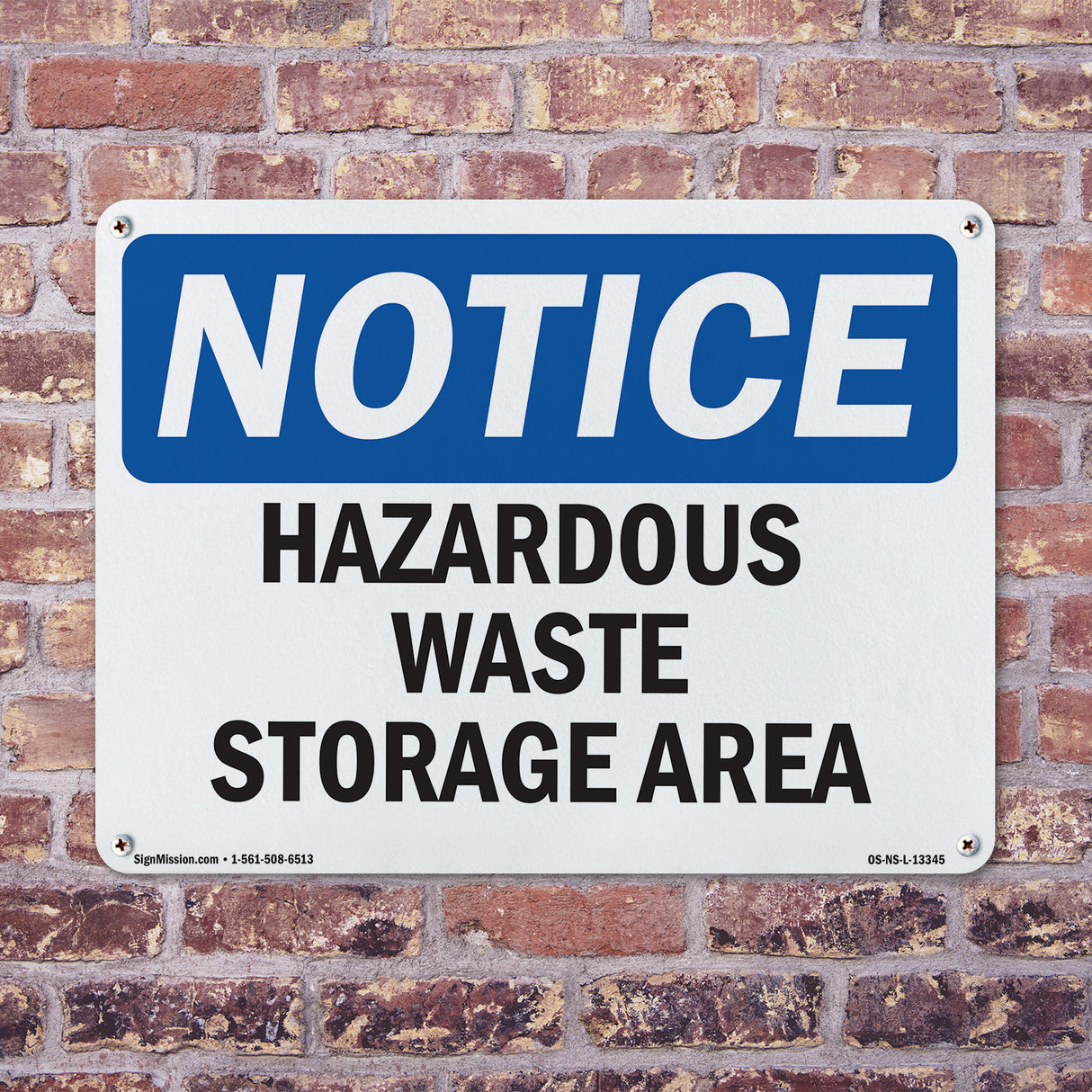 Hazardous Waste Storage Area Sign