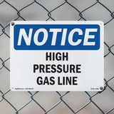 High Pressure Gas Line Sign
