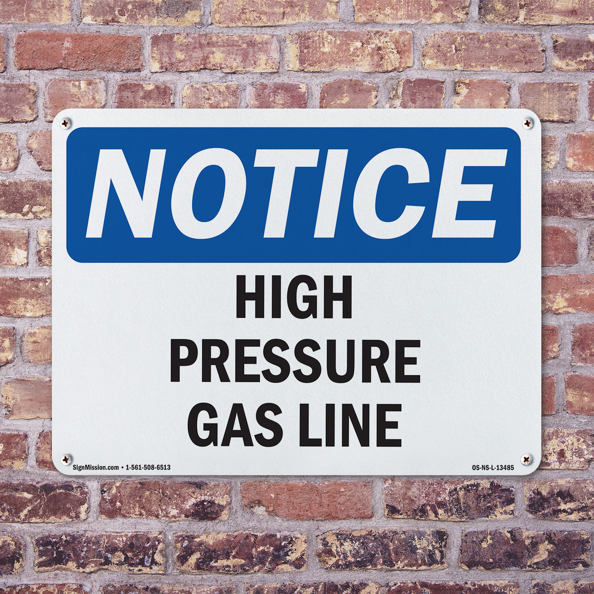 High Pressure Gas Line Sign