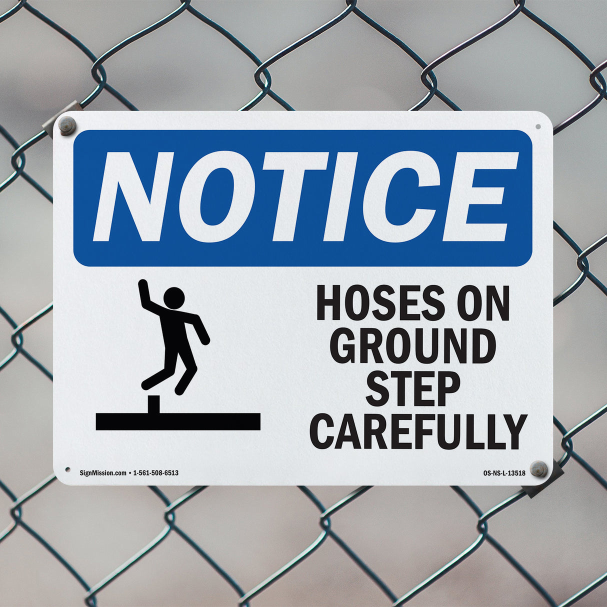 Hoses On Ground Step Carefully