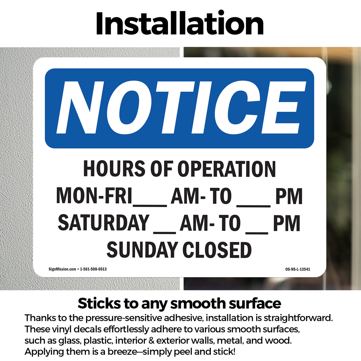 Hours Of Operation Mon - Fri ____ Am - ____