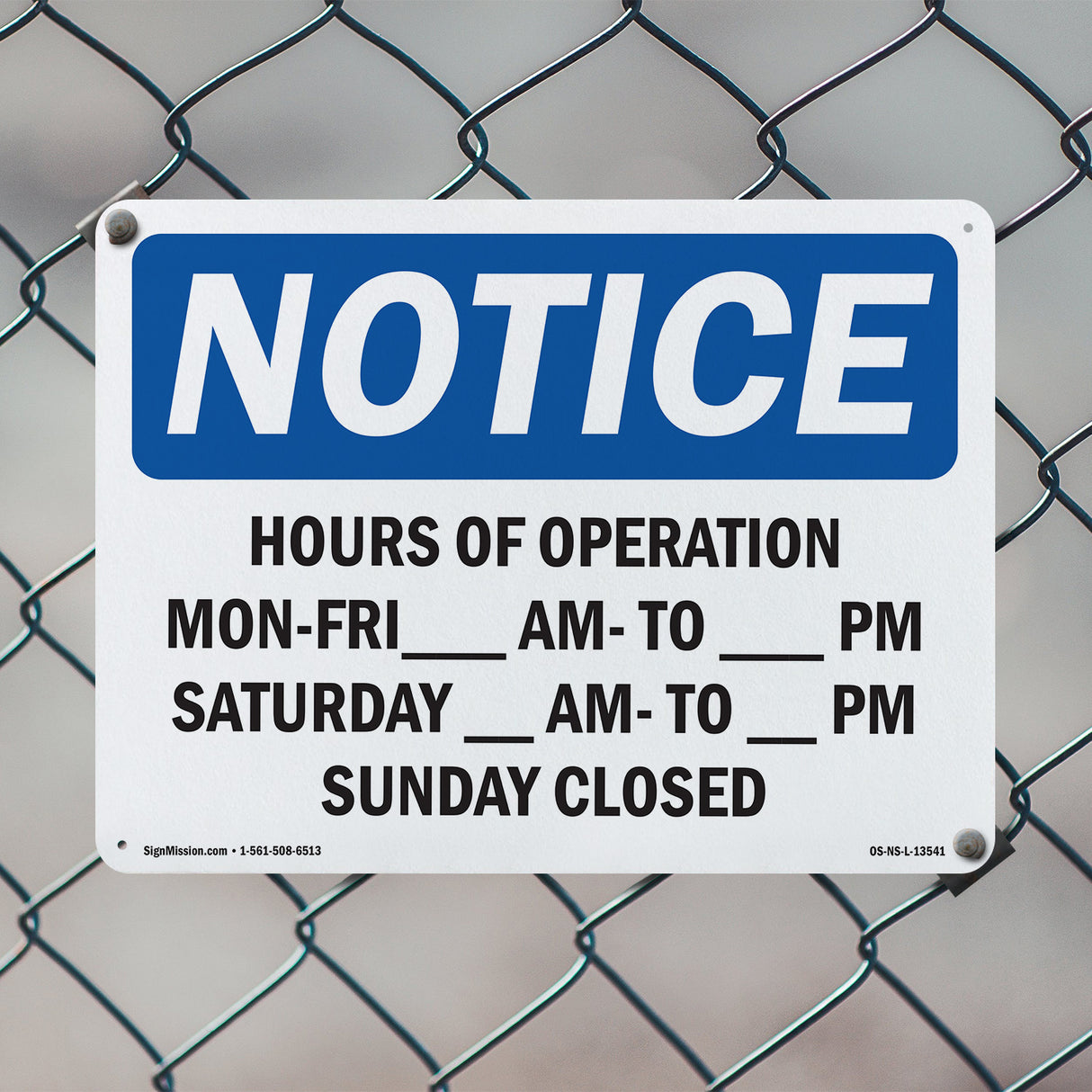 Hours Of Operation Mon - Fri ____ Am - ____