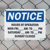 Hours Of Operation Mon - Fri ____ Am - ____