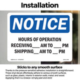 Hours Of Operation Receiving ____ Am - ____