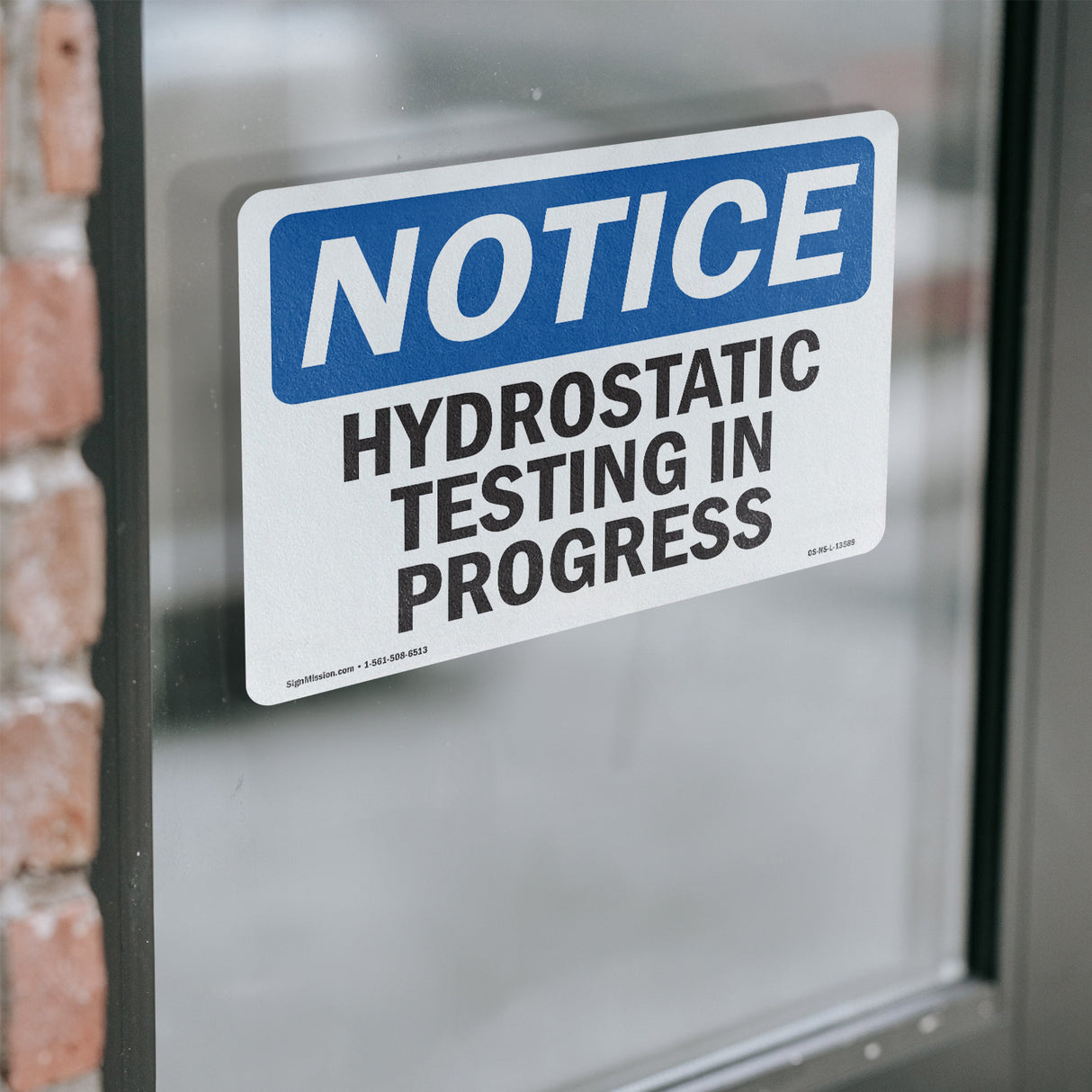 Hydrostatic Testing In Progress Sign