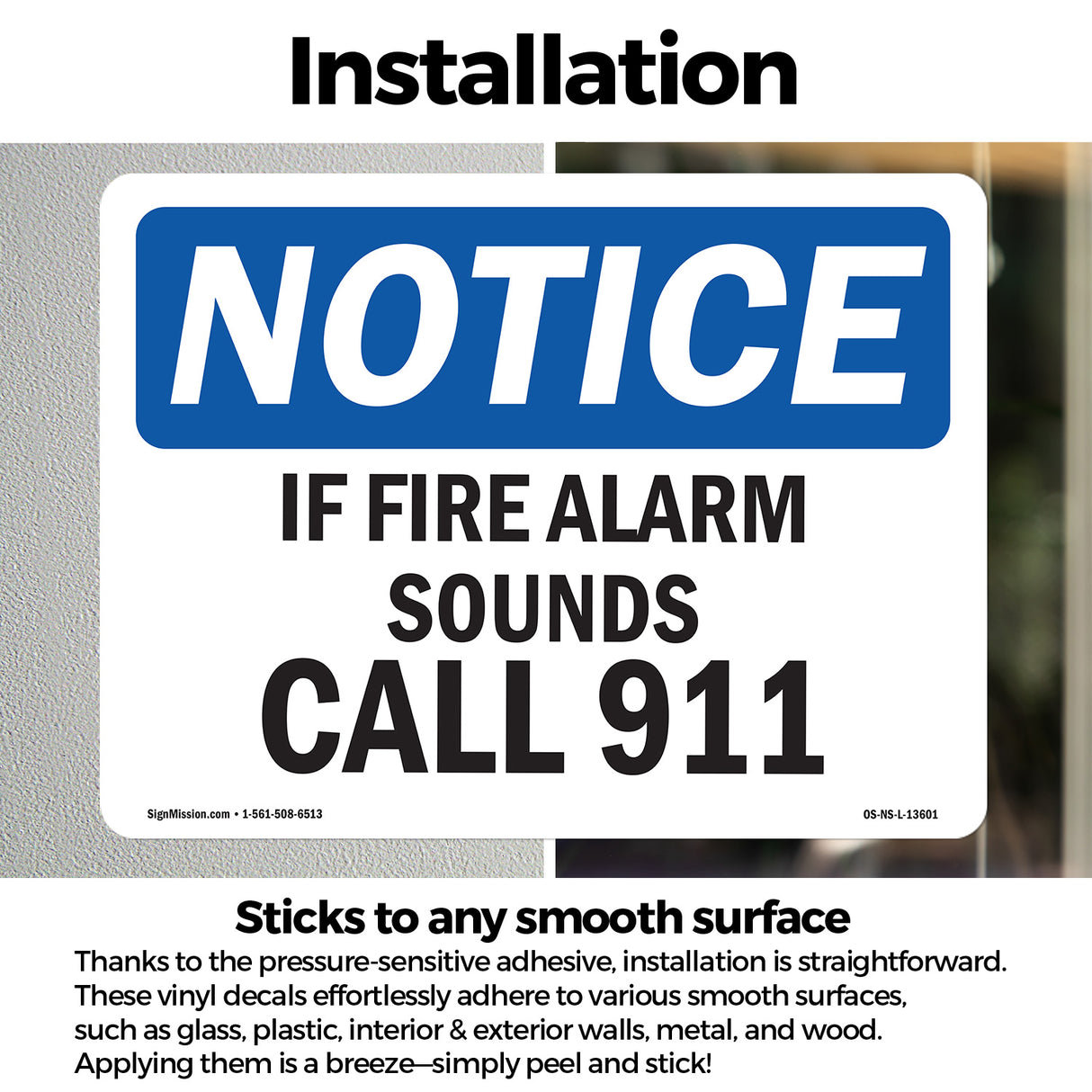 If Fire Alarm Sounds Call 911 Sign