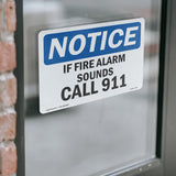 If Fire Alarm Sounds Call 911 Sign