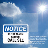 If Fire Alarm Sounds Call 911 Sign