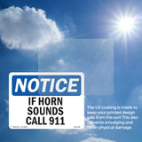 If Horn Sounds Please Call 911