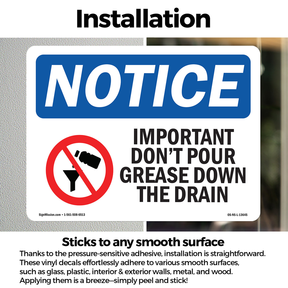 Important Don't Pour Grease