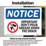 Important Don't Pour Grease