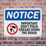 Important Don't Pour Grease