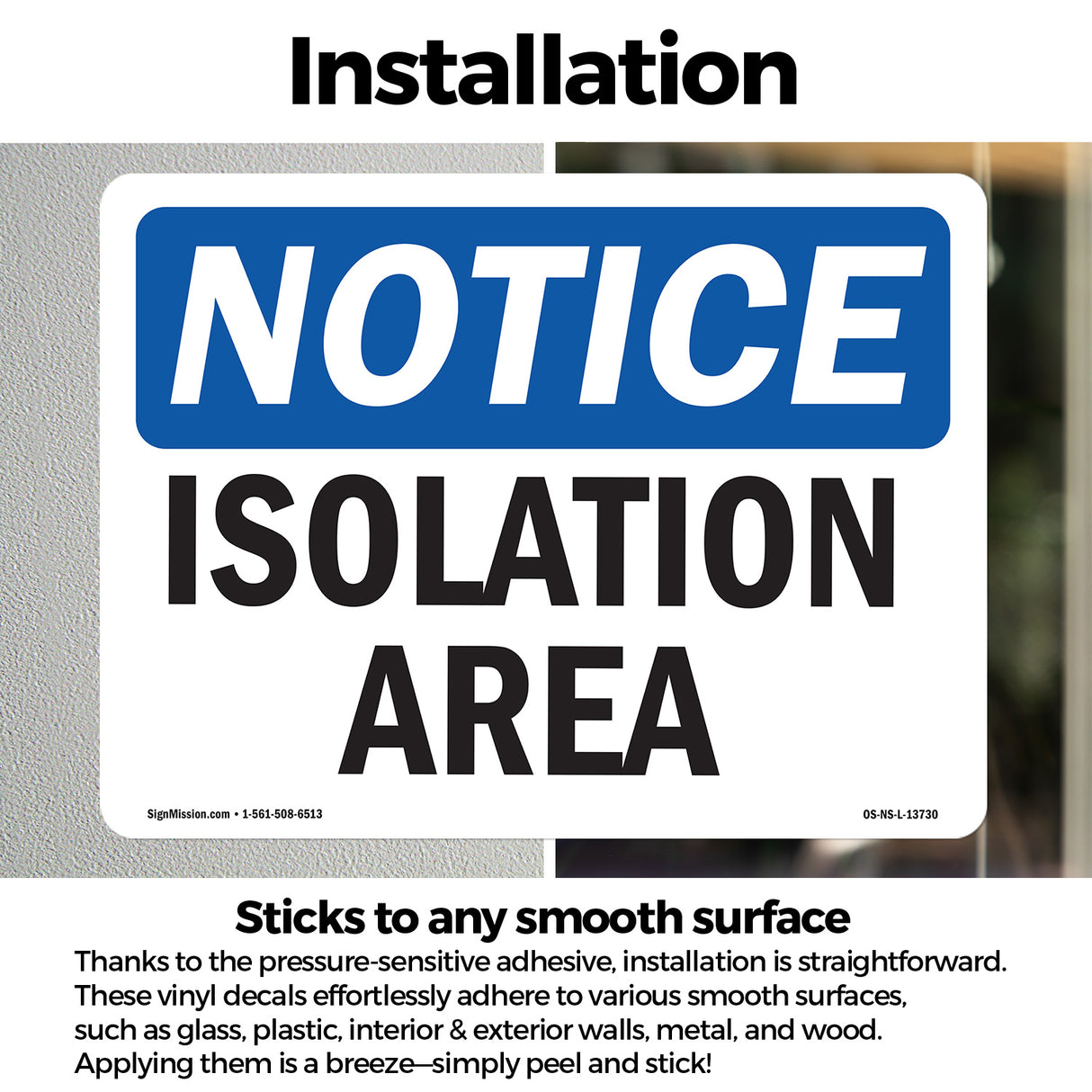 Isolation Area Sign