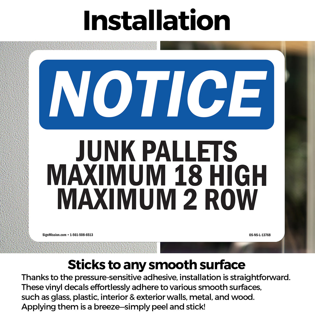 Junk Pallets Maximum 18 High Maximum 2 Rows