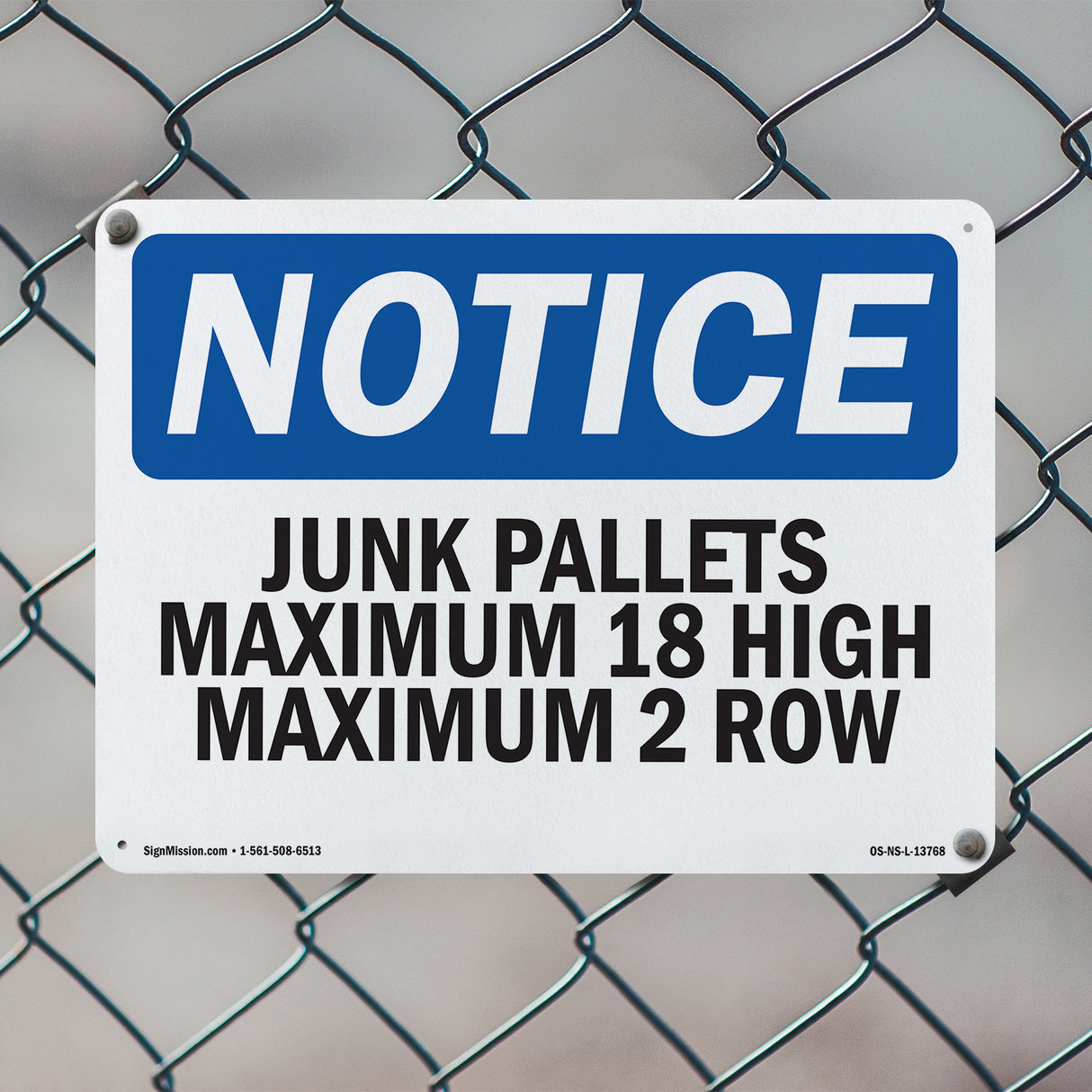 Junk Pallets Maximum 18 High Maximum 2 Rows