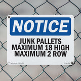 Junk Pallets Maximum 18 High Maximum 2 Rows