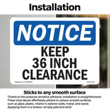 Keep 36 Inch Clearance Sign