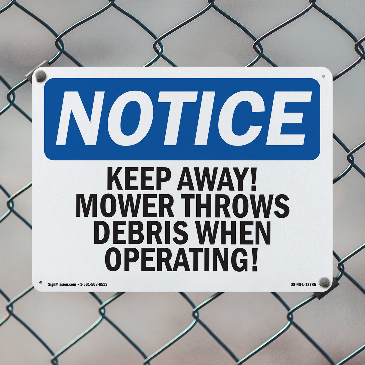 Keep Away! Mower Throws Debris