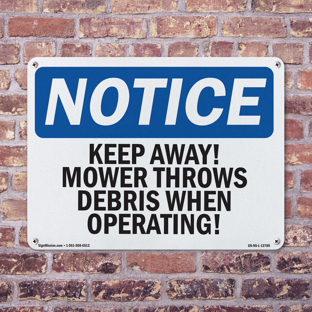 Keep Away! Mower Throws Debris