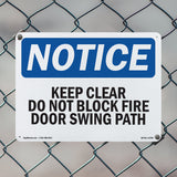 Keep Clear Do Not Block Fire Door