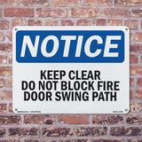Keep Clear Do Not Block Fire Door