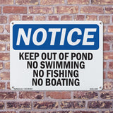Keep Out Of Pond No Swimming No Fishing No Boating
