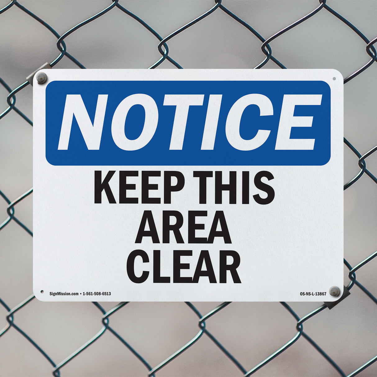 Keep This Area Clear Sign