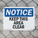 Keep This Area Clear Sign